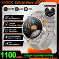 NEW 1100mAh Battery Sports Smart Watch Compass IP68 Waterproof Outdoor Flashlight Voice Assistant Heart Rate BT Call Smart Watch