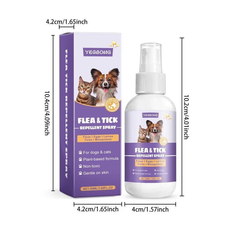50ML Topical Pet Deworming Spray Gentle Formula Eliminates Mites & Fleas Effective External Insect Repellent for Cats & Dogs