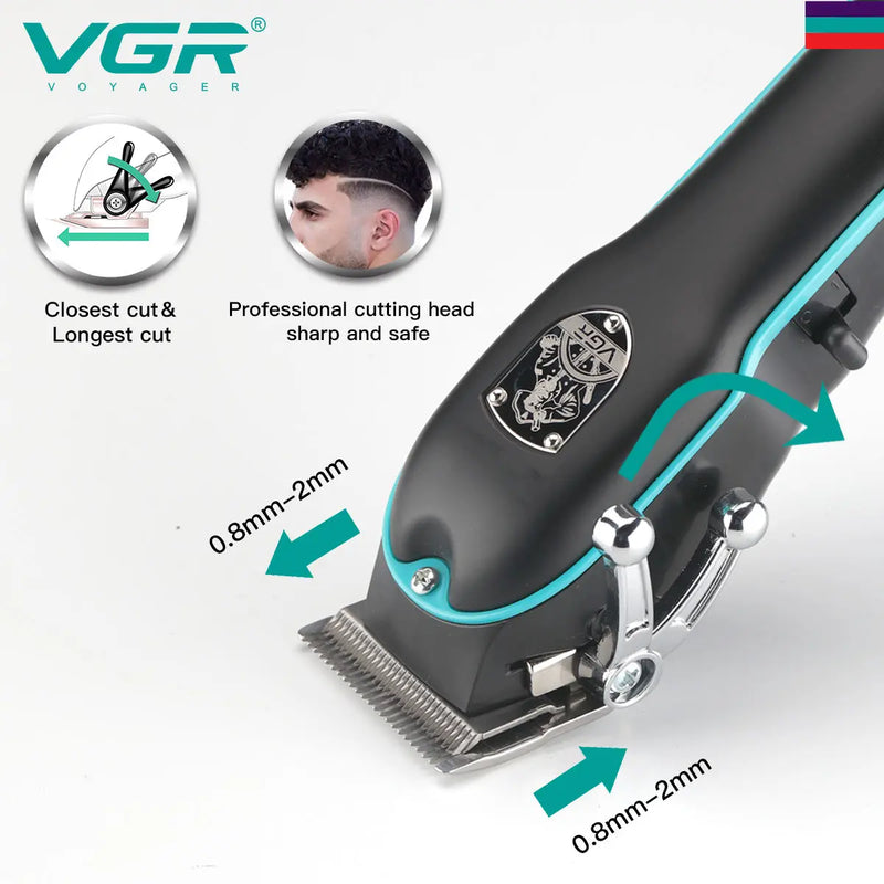 VGR Professional Electric Hair Clipper with Super Power Direct Insertion Hair ClipperMetal Blade Cleaning and Hair Removal V-123