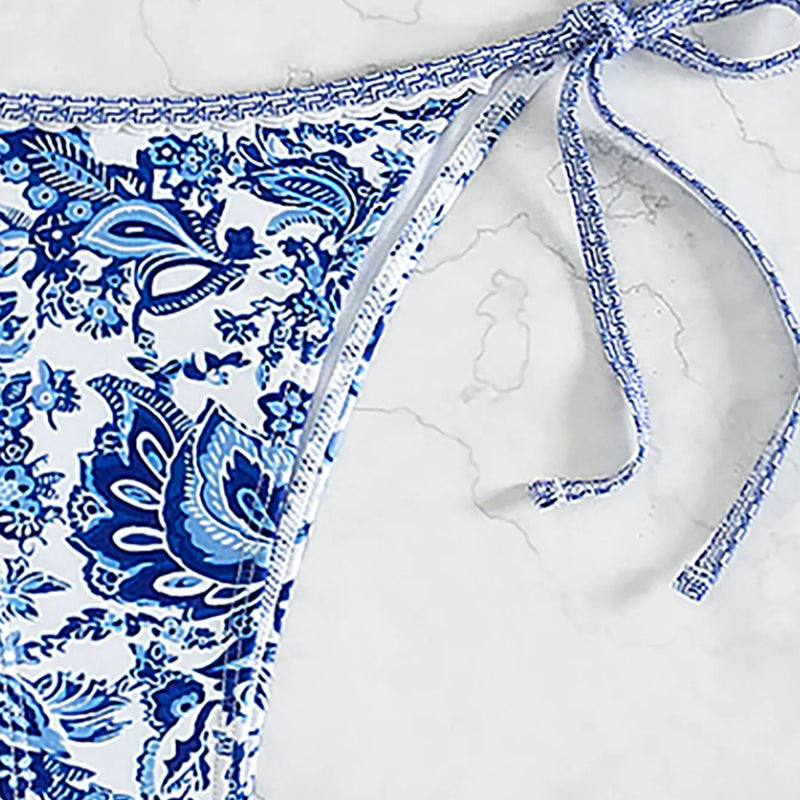 Women's Two Piece Bikini Set 2025, Sexy Triangle Push Up Swimsuit, Floral Print Bathing Suit, Beach Swimwear