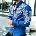 Men's Shirt with Contrasting Print, Black, White, and Red | SAMAG