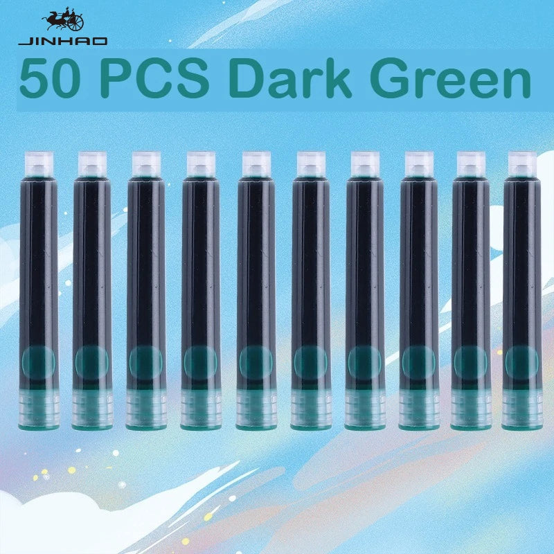 500/12 PCS JINHAO 12 Colors 3.4mm Non carbon Fountain Pen Ink Universal Sac Cartridges Refills School Office Supplies Stationery