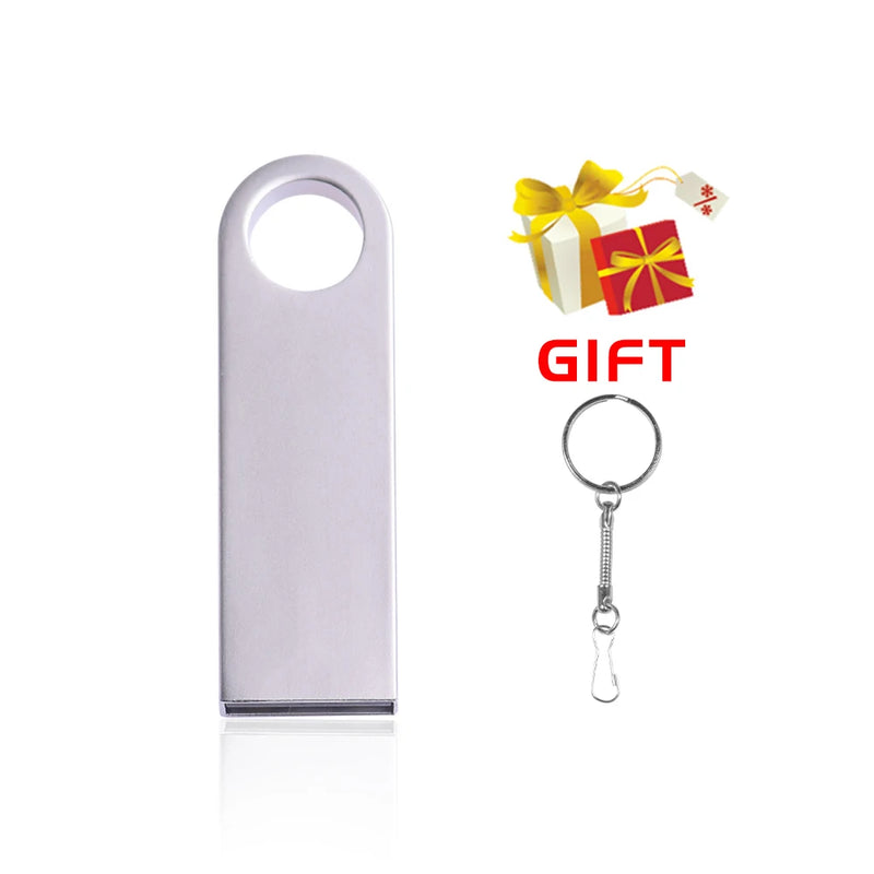 USB Flash Drive 128GB Pendrive 128GB Memory Stick 32GB 4GB Metal 64 GB Pen Drive 8GB USB Stick 16 GB Free Chain USB Flash Drives