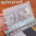♥8Pcs Clear A5 A6 A7 Binder Pockets Clear Zipper Folders For 6-Ring Notebook Binder Files Reports Binder