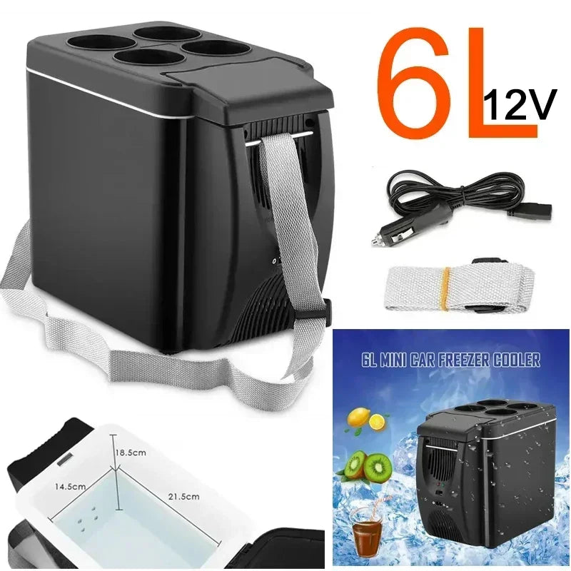6L 12V Electric Car Refrigerator Mini Freezer Freezer Cooler Warmer Electric Fridge Portable Icebox Travel Refrigerator