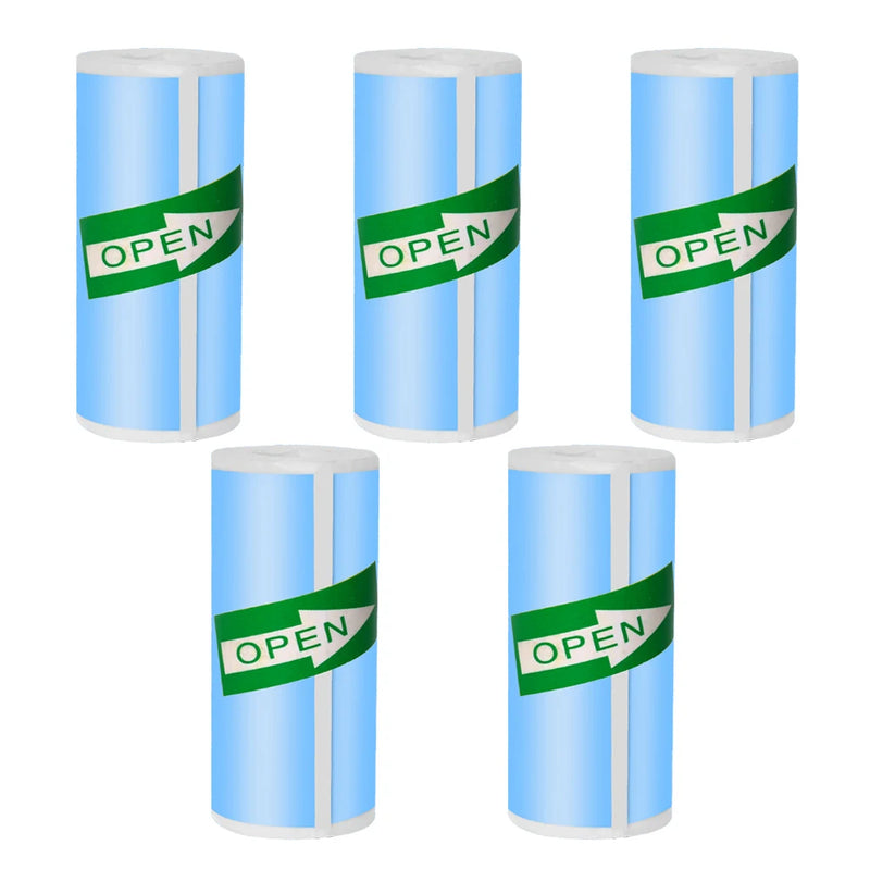 57*25MM HD Mini Printer Thermal Paper Self-adhesive Roll Paper Label Sticker Photo Inkless Printing Portable Printer Color Paper