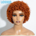 Lekker Black Short Pixie Cut Curly Bob 100% Human Hair Wigs For Women Brazilian Remy Hair Full Machine Made Glueless Daily Wigs