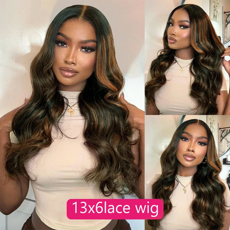 Body Wave HD Lace Front Wigs Human Hair 200 Density FB 30 13x6 HD Transparent Lace Frontal Brazilian Wigs for Women 52 Inch