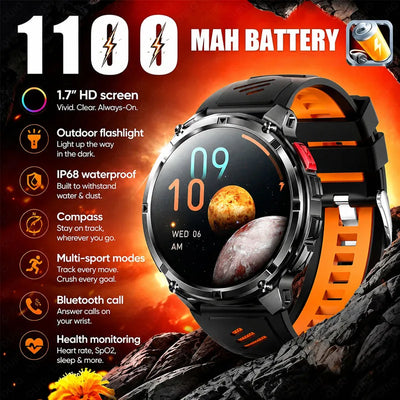 NEW 1100mAh Battery Sports Smart Watch Compass IP68 | SAMAG