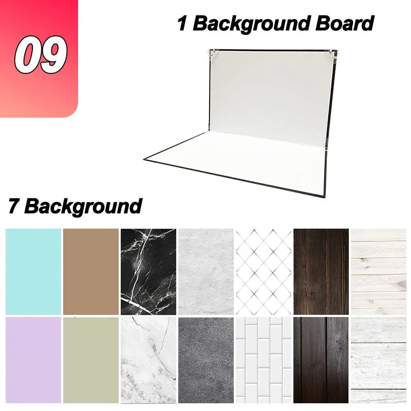 29x21cm Photography Backdrop Board 7 Pcs 2 Sided Photo Background Set 14 Wood Grain Studio Waterproof Product Photographic Props