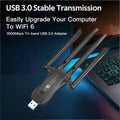 Kebidumei AX3000 WiFi6 USB Wireless Adapter Dual Band 2.4G/5GHz 3000Mbps Network Card for Desktop PC Win - Visuel 4 | SAMAG