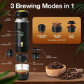 Portable Electric Coffee Maker With 3 Brewing Modes - 72W Rapid Heating, 120ml Capacity, USB/Car/Adapter Charging For Coffee Pow