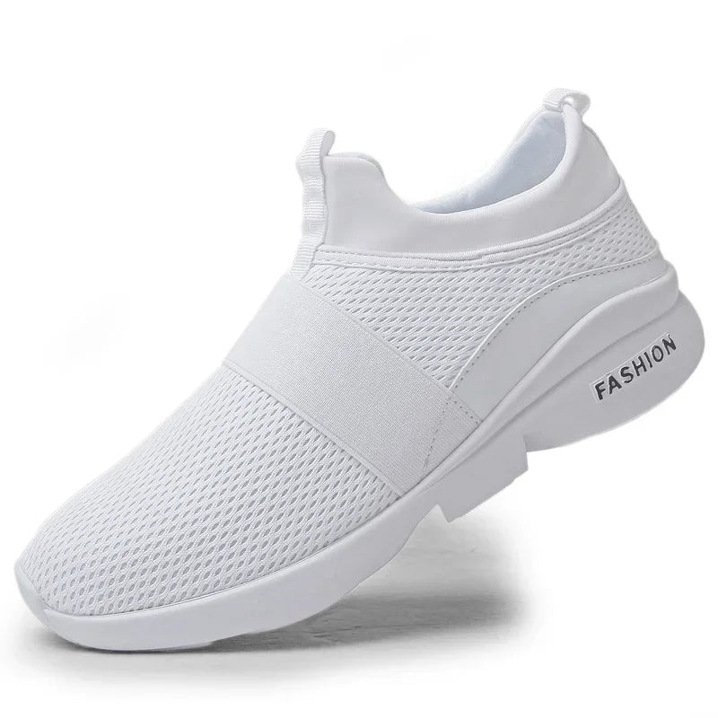 2024 Men Casual Shoes Sneakers Fashion Loafers Comfortable Mesh Mens Shoes Footwear Lightweight Walking Shoes White Size 46