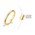 Stylish simple smooth stainless steel plated 18K ring Classic gold couple ring wedding engagement jewelry gift