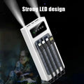 Portable Solar Charger Power Bank High Capacity External Rechargeable Solar Battery With 4 Cables For iPhone Samsung 2026