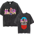 Washed Retro Japanese Anime Akira Print 100%Cotton Men Woment T-shirt Summer Autumn Daily Sports Party Casual Loose Short Sleeve