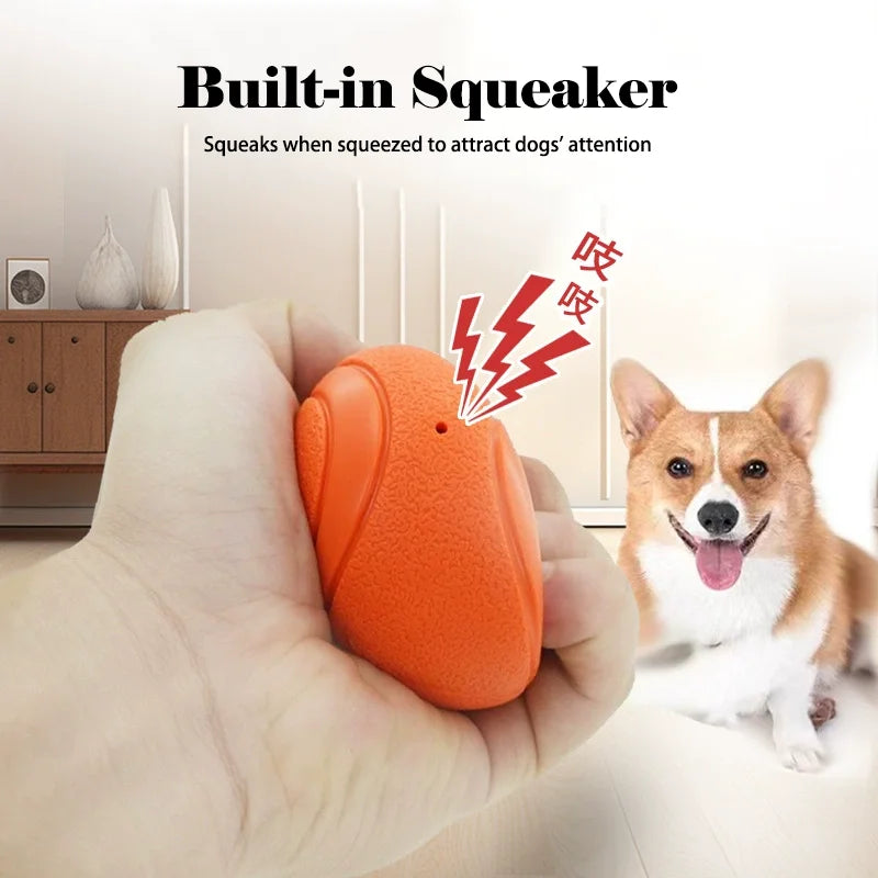Durable Squeaky Dog Ball Toy Indestructible Chew Resistant Elastic Interactive Pet Toy For Teeth Cleaning Training