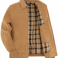 US size men's zipper pure cotton duck canvas quilted coat - Detroit thick and warm flannel jacket