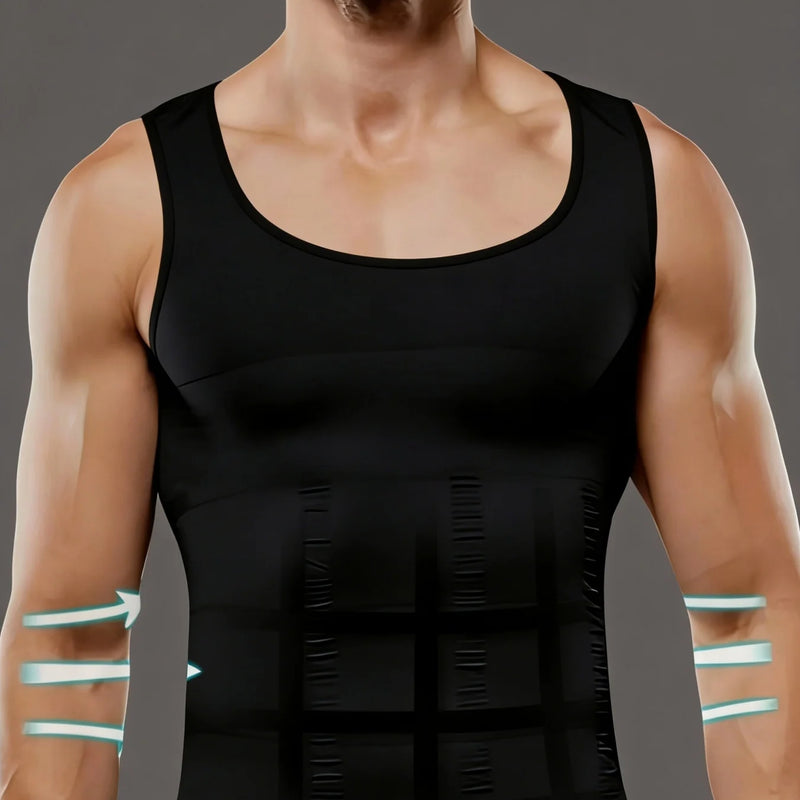 Men's Slimming Compression Shirt Body Shaper Layer Tank Top for Hiding Moobs Comfortable Shaping Underwear