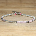 1 Pc Minimalist OT Clasp Stainless Steel Bracelet Natural Stone Handmade Production Picasso Hematite Women Jewelry
