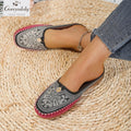 Goreyodoly women mule flats rhinestone cutout patchwork shoes elastic slip on wide fit lightweight soft sole comfort loafers