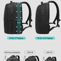 Tigernu Vacuum Backpacks Compression Travel Backpacks 15.6-17 Laptop Backpack Men TSA Anti Theft Backpacks Expandable Schoolbag