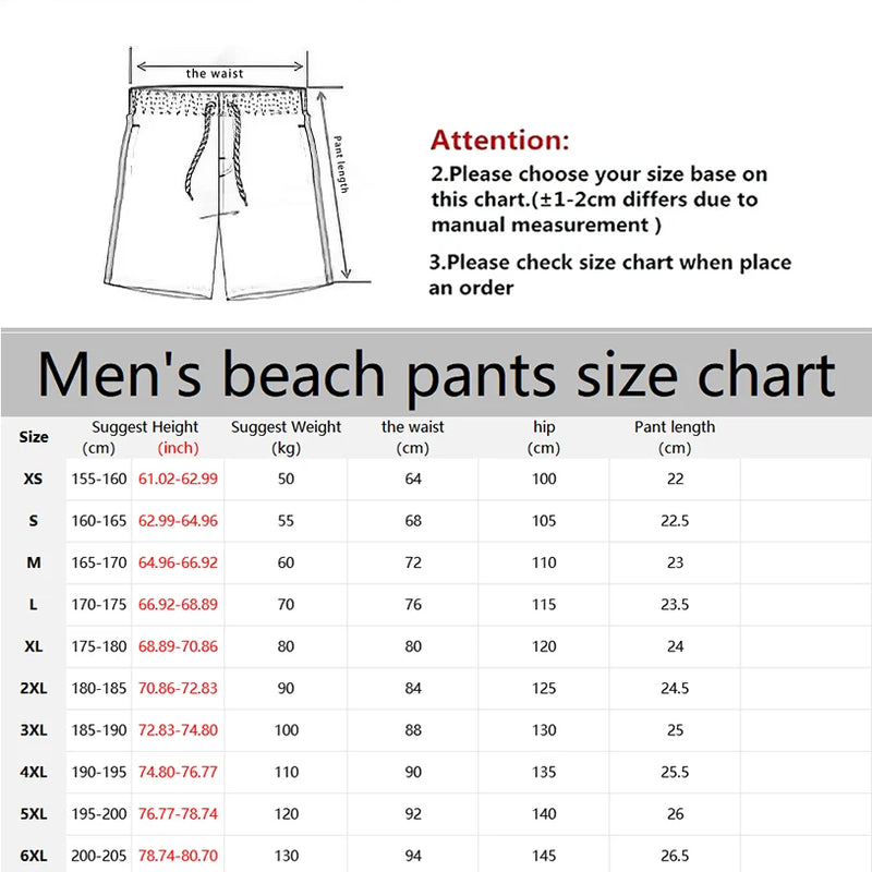 Summer New Men's Shorts with 3D Heart Pattern Print | SAMAG