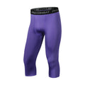 Men Tight 3/4 Cropped Pants Compression Training Fitness Jogger Running Skinny Trousers Basketball Boy Sports Shorts Quick Dry