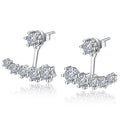 New 925 Sterling Silver Moissanite Earrings Noble for Women Exquisite Girlfriend Wedding Engagement - Visuel 6 | SAMAG
