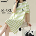 100% COTTON! M-4XL Plus Size Summer Women Nightgown | SAMAG