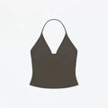 ANK Air Summer Top with Solid Color, Black and White Powder, Wide Shoulder Strap, I-Shaped Tank Top, Women's Sports, Daily Wear