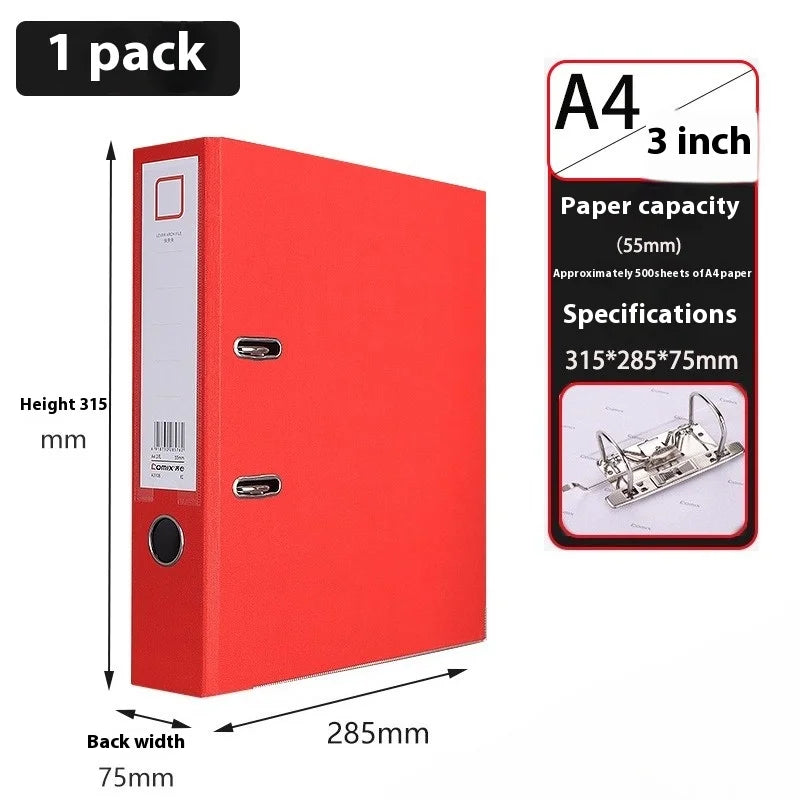 Lever Arch File A4 Folder Perforated Loose-leaf Folder Loose-leaf Book Data Book Double Hole Thickened Binders Desktop Organizer