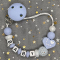 Free Custom Personalized Name Pacifier Clips Handmade Beech Wood Chain Silicone Crown Holder Soother Baby Teething Toy Chew Gift