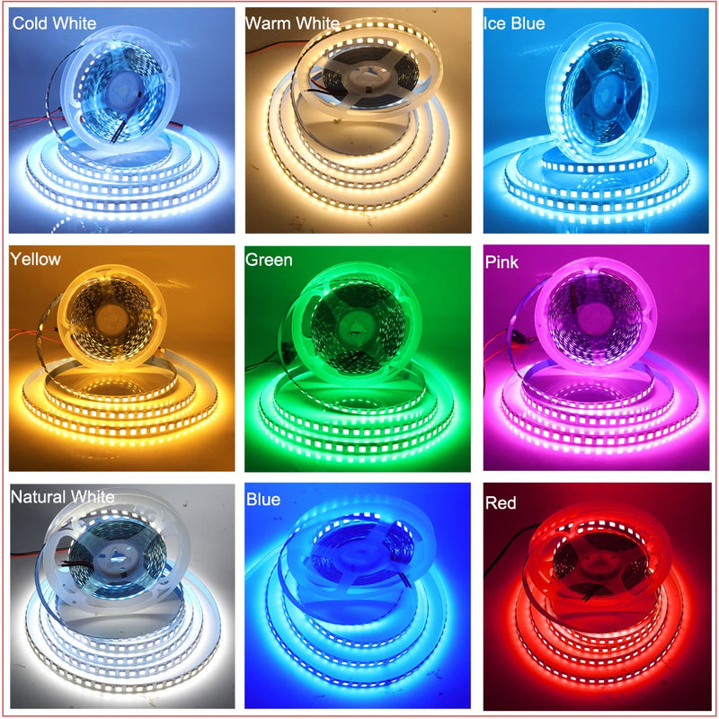 LED Strip Light 12V 24V 2835 5050 5054 5M RGB White Pink Red Blue Flexible LED Tape Ribblon 120LED 60LED 480LED Waterproof Decor