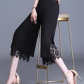Summer Thin Chiffon Wide Leg Pants Women's Lace Splice - View 3 | SAMAG