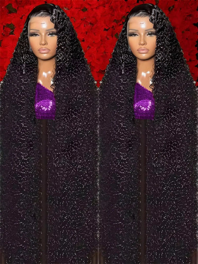 Water Wave 13x4 13x6 Lace Front Wigs Human Hair 250 Density Transparent Curly Wave Lace Front Wig 40 44 Inch Deep Wave For Women