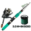 Telescopic Spinning Sea Fishing Rod and Reel Combo Superhard Short Jigging Pole 1.8-3.6m Baitcasting Wheel 5.2:1 High Speed