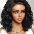 Nadula Density 220% Water Wave BOB Drawstring Glueless Wig Human Hair 6x4 Bye-Bye Knots Pre Cut Transparent Lace Human Hair Wig