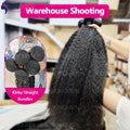 30 32 Inch Indian Raw Virgin Unprocessed 100% Human Hair 12A Kinky Straight Bundles Yaki Straight Double Weft Bulk Braiding Hair