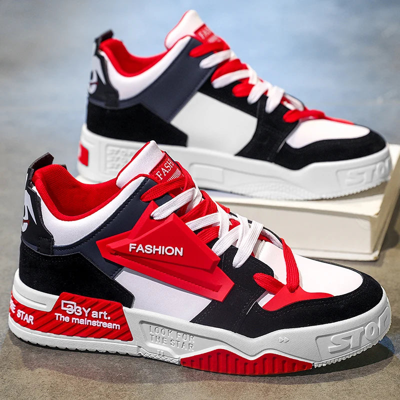 Hot sale Fashion Yellow Men's High Sneakers Autumn Couple Skateboard Shoes Street Hip Hop Shoes Men Designer Lace-Up Sneakers