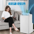 12000 BTU Portable Air Conditioner Free Standing AC Unit With Remote Control Dehumidifier Fan Auto Swing And Smart Sleep Mode Quiet Operation For Rooms Up To 500 Sq Ft White