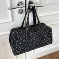 Lightweight Large Capacity Floral Quilted Travel Bag Handheld Diagonal Boston Bag Korean Version Ins Fresh Sweet Cotton Bag