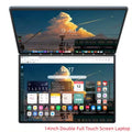 Intel N150 N100 CPU Dual Screen Laptop 14"+14 " 2K Touch Screen Notebook 32GB 360 Degree Flip Metal Case 2 in 1 Laptop Computer