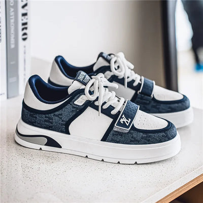 Fashion Blue Men's Skateboard Shoes Street Style Platform | SAMAG