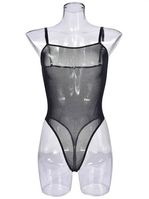 Special Tight-Fitting New Casual Mesh Sexy Bodysuits Erotic Underwear Solid Color Transparent Pure Desire Bodysuits Elegant 55IC