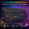 FocusOnPC K787 2.4G Tri-Mode Wireless Gaming Keyboard, 104 Keys RGB Backlit, Ergonomic USB-C Plug-and-Play Keyboard, 1900mAh Battery, Auto Sleep & Low Battery Alert, Silent Typing for Game