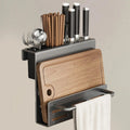 Knife Block without Knives, Wall Mounted Organiser, Kitchen Cutlery Holder for Cutting Boards | SAMAG