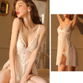 Sexy Women Lingerie Mesh Lace Nightie Nightgown Sleeveless Sling Nightwear Babydolls Dress Sexy Nightdress Exotic Sleepwear