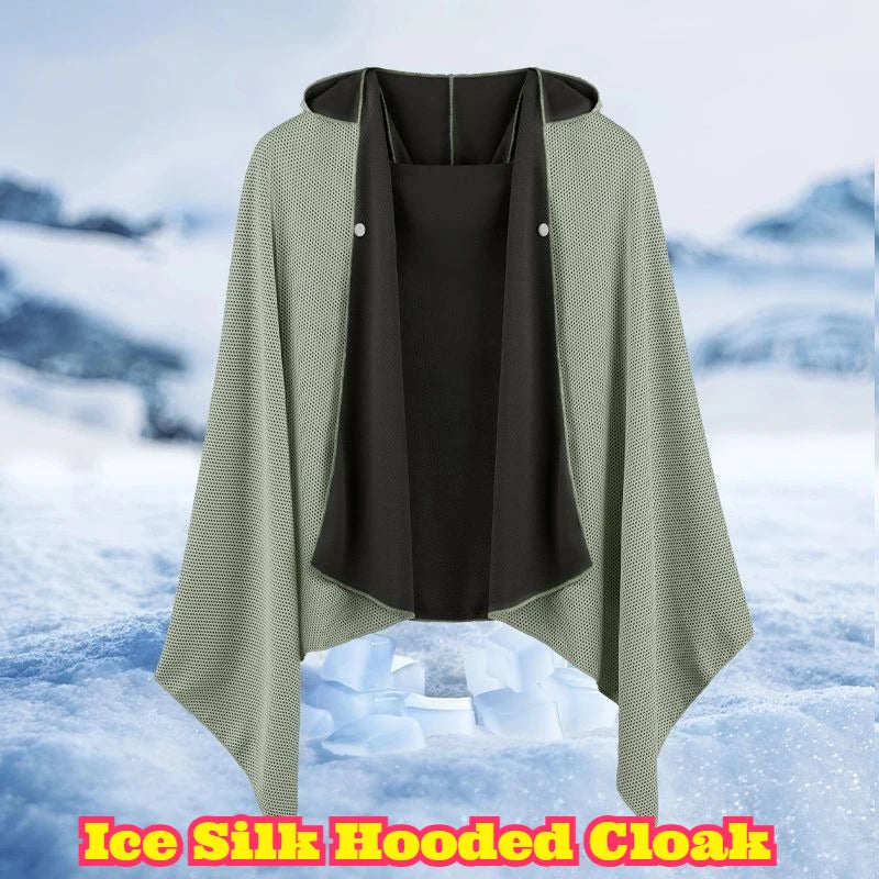 Cool Feeling Hooded Cape Ice Silk Quick Dry Breathable Beach Towel Absorbent Sun Protection Shawl Outdoor Sports Lightweight New