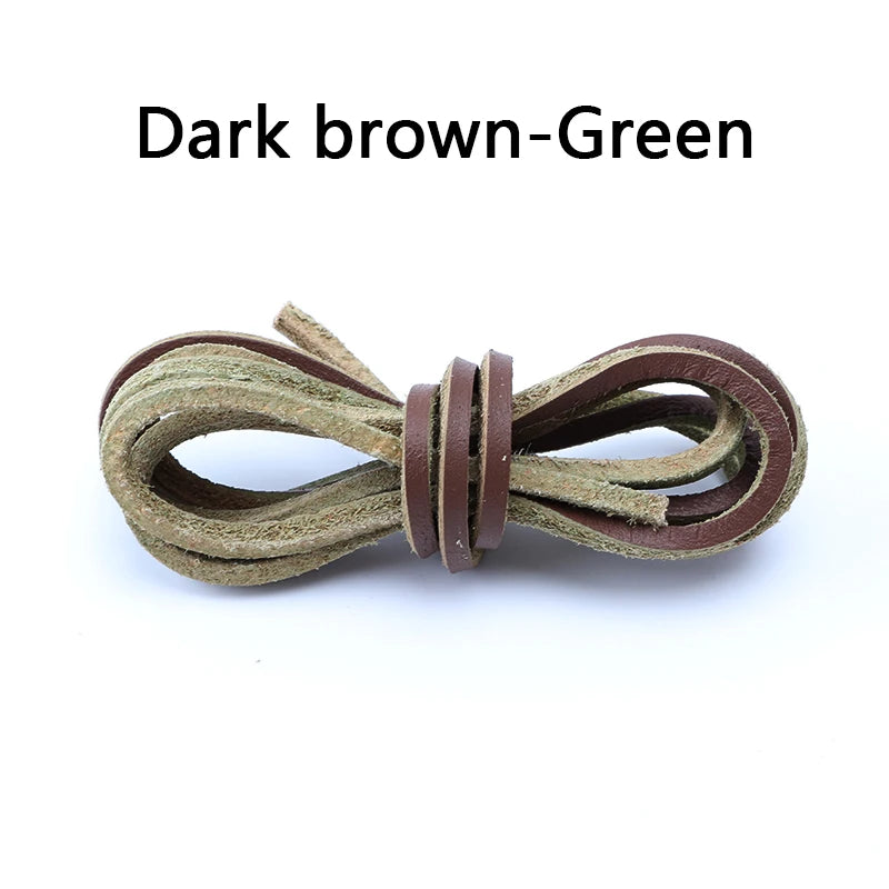 1 Pair Retro round Leather Rope Shoelaces Durable Flat Combination Sports Training Shoe Laces for Footwear